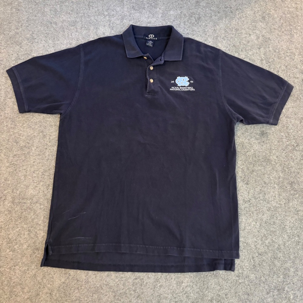 Vantage UNC Tar Heels 2005 NCAA Basketball National Champions Polo‎ Shirt Mens L
